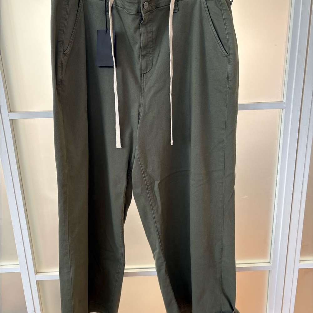 PAIGE Women's Olive Wide Leg Pants